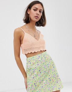 Оранжевый ажурный бралетт Bershka - Оранжевый