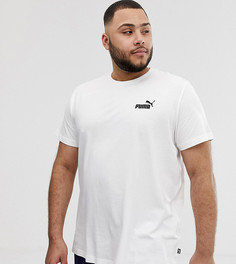 Белая футболка с маленьким логотипом Puma PLUS Essentials - Белый