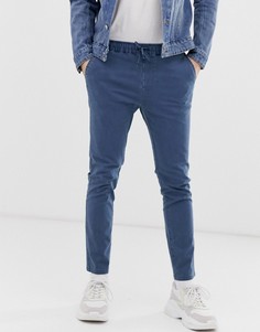 Синие выбеленные шорты чинос с эластичным поясом ASOS DESIGN - Синий