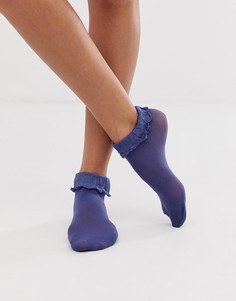 Синие носки с оборками Pretty Polly - Синий