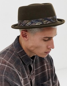 Коричневая шляпа с лентой контрастного цвета ASOS DESIGN - Коричневый