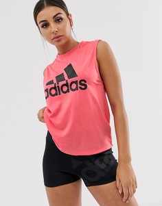 Розовая майка с логотипом adidas Training - Розовый