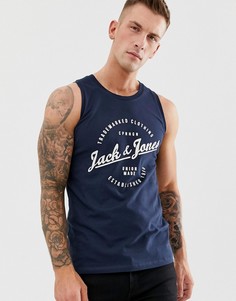 Майка с большим логотипом Jack & Jones Originals - Темно-синий