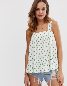 Топ на бретелях из жатой ткани в горошек ASOS DESIGN - Мульти