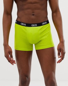 Неоново-зеленые боксеры-брифы с логотипом на поясе ASOS DESIGN - Зеленый