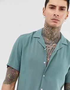Зеленая рубашка классического кроя из вискозы ASOS DESIGN - Зеленый