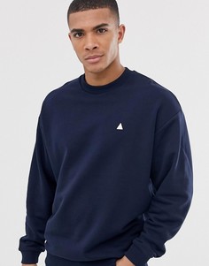 Темно-синий oversize-свитшот с треугольником ASOS DESIGN - Темно-синий
