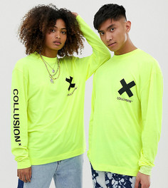 Яркая футболка с логотипом COLLUSION Unisex - Желтый