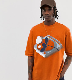 Oversize-футболка с принтом в виде художественной иллюстрации Noak - Оранжевый