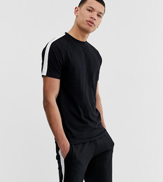 Трикотажная футболка с полосками по бокам Brave Soul Tall - Черный