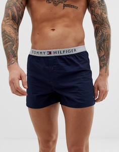 Темно-синие тканые боксеры с контрастным поясом Tommy Hilfiger - Темно-синий