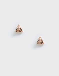 Позолоченные серьги-гвоздики розового оттенка в форме треугольника Gorjana - Золотой
