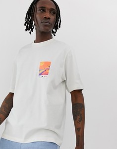 Белая свободная футболка с фотографическим принтом ASOS WHITE - Белый