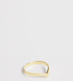 Позолоченное серебряное кольцо V-образной формы ASOS DESIGN Curve - Золотой