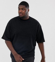 Черный oversize-свитшот с короткими рукавами ASOS DESIGN Plus - Черный