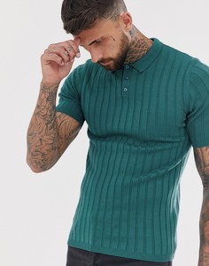 Синяя трикотажная футболка-поло ASOS DESIGN - Синий