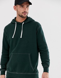 Худи зеленого цвета с контрастными строчками Pull&Bear - Зеленый