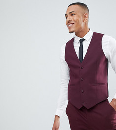 Бордовый облегающий жилет ASOS DESIGN Tall - Красный