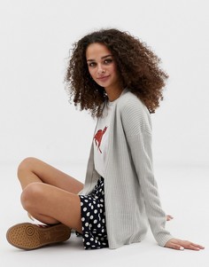 Серый свободный кардиган крупной вязки Brave Soul - Серый