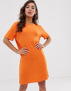 Ярко-оранжевое платье-футболка мини PrettyLittleThing - Оранжевый