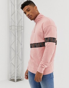 Свитшот с горловиной на молнии Jack & Jones Originals - Розовый