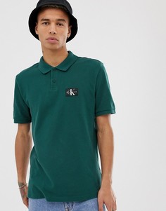 Поло стандартного кроя с логотипом-монограммой Calvin Klein Jeans - Зеленый