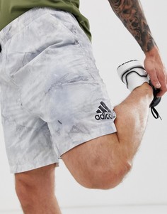 Белые шорты с принтом тай-дай Adidas Training - Белый