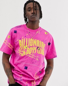 Розовая футболка с логотипом и морским принтом Billionaire Boys Club - Розовый