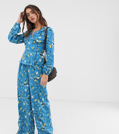 Широкие брюки с цветочным принтом (из комплекта) People Tree - Синий