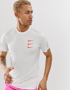 Белая футболка Nike Running - Dry London Marathon - Белый