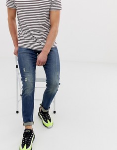 Выбеленные джинсы скинни Armani Exchange J14 - Синий
