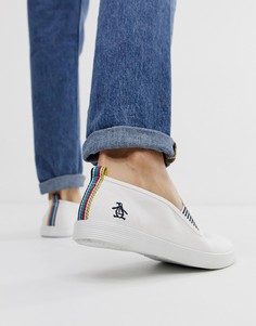 Белые парусиновые кеды с полосой по бокам Original Penguin - Белый