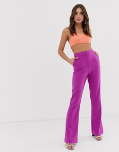 Фиолетовые узкие брюки расклешенного кроя по краю ASOS DESIGN forever - Фиолетовый