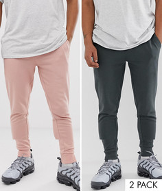Набор из 2 джоггеров скинни (темно-серые / розовые) ASOS DESIGN - Мульти