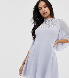 Платье мини с рукавами-кейп и жемчужной отделкой ASOS DESIGN - Мульти