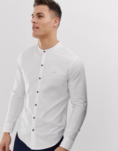 Белая приталенная оксфордская рубашка с логотипом Hollister - Белый