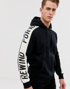 Худи без застежки с отделкой лентой Jack & Jones - Черный