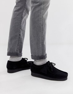 Черные замшевые туфли Clarks Originals Wallabee - Черный