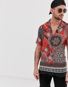 Темно-оранжевая рубашка с принтом River Island - Оранжевый