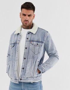 Светлая джинсовая куртка на подкладке из искусственной овчины Levis - Синий Levis®