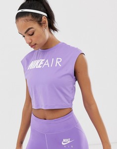 Фиолетовая укороченная футболка Nike air - Фиолетовый