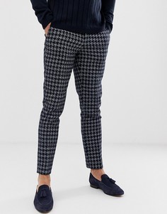 Темно-синие строгие брюки скинни в ломаную клетку River Island - Темно-синий