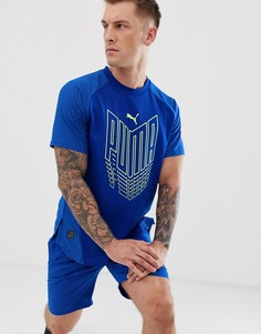 Синяя футболка с графическим принтом Puma - Синий