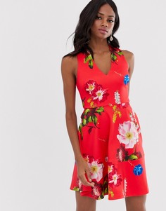 Приталенное платье с принтом Ted Baker Kinle - Красный