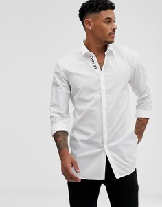 Белая рубашка с логотипом на планке HUGO Ernie - Белый