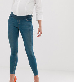 Синие джинсы скинни с необработанным краем и вставкой на поясе ASOS DESIGN Maternity Ridley - Синий