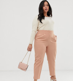 Комбинируемые брюки-сигареты с завышенной талией ASOS DESIGN Curve - Бежевый