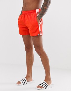 Красные шорты для плавания в полоску Adidas - Красный