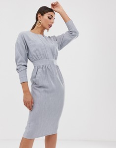 Платье миди с рукавами летучая мышь ASOS DESIGN - Синий