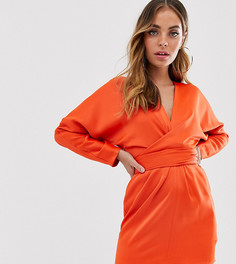 Атласное платье мини ASOS DESIGN Petite - Золотой